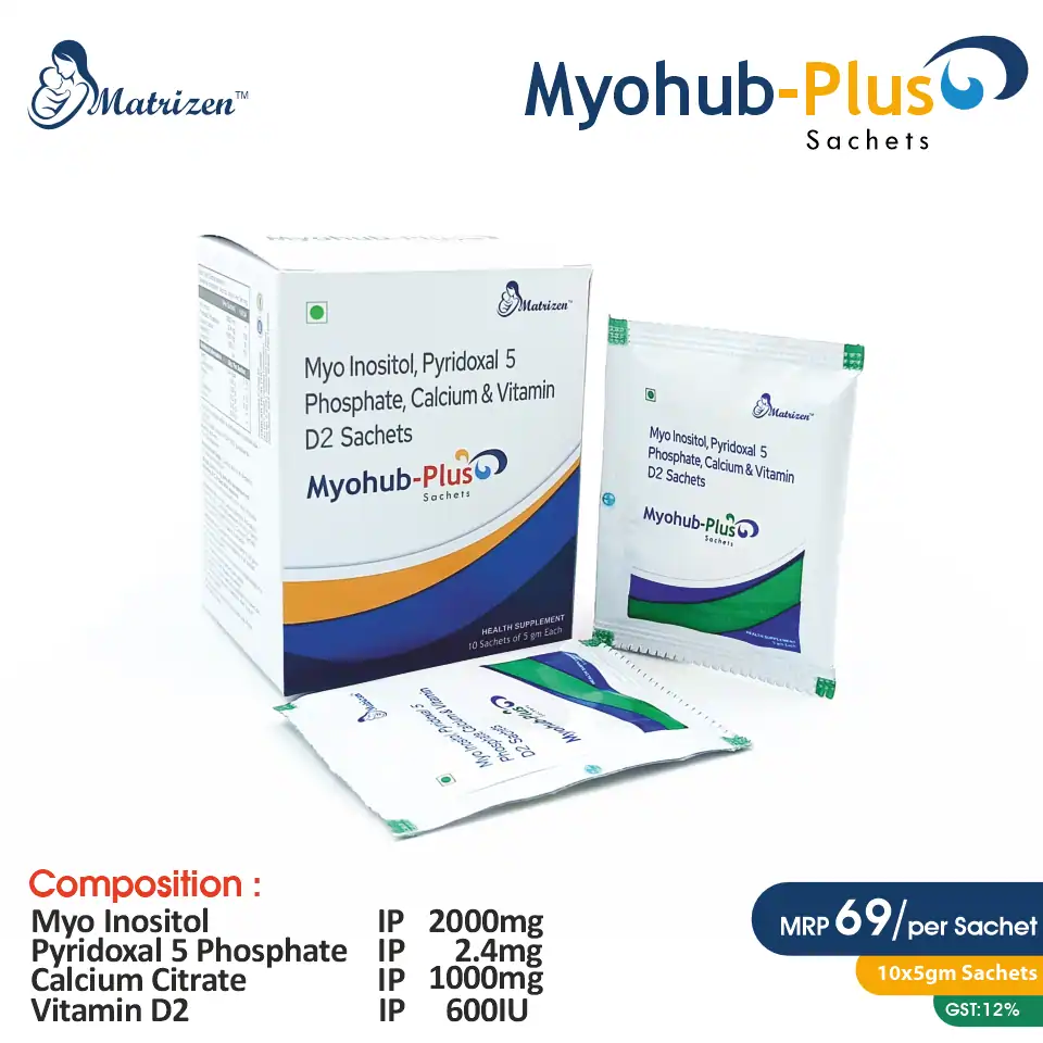 Myo Inositol 2000mg + Pyridoxal 5 Phosphate 2.4mg + Calcium 1000mg + Vitamin D3 600IU | Best price for PCD Pharma Franchise | Women’s health & fertility support